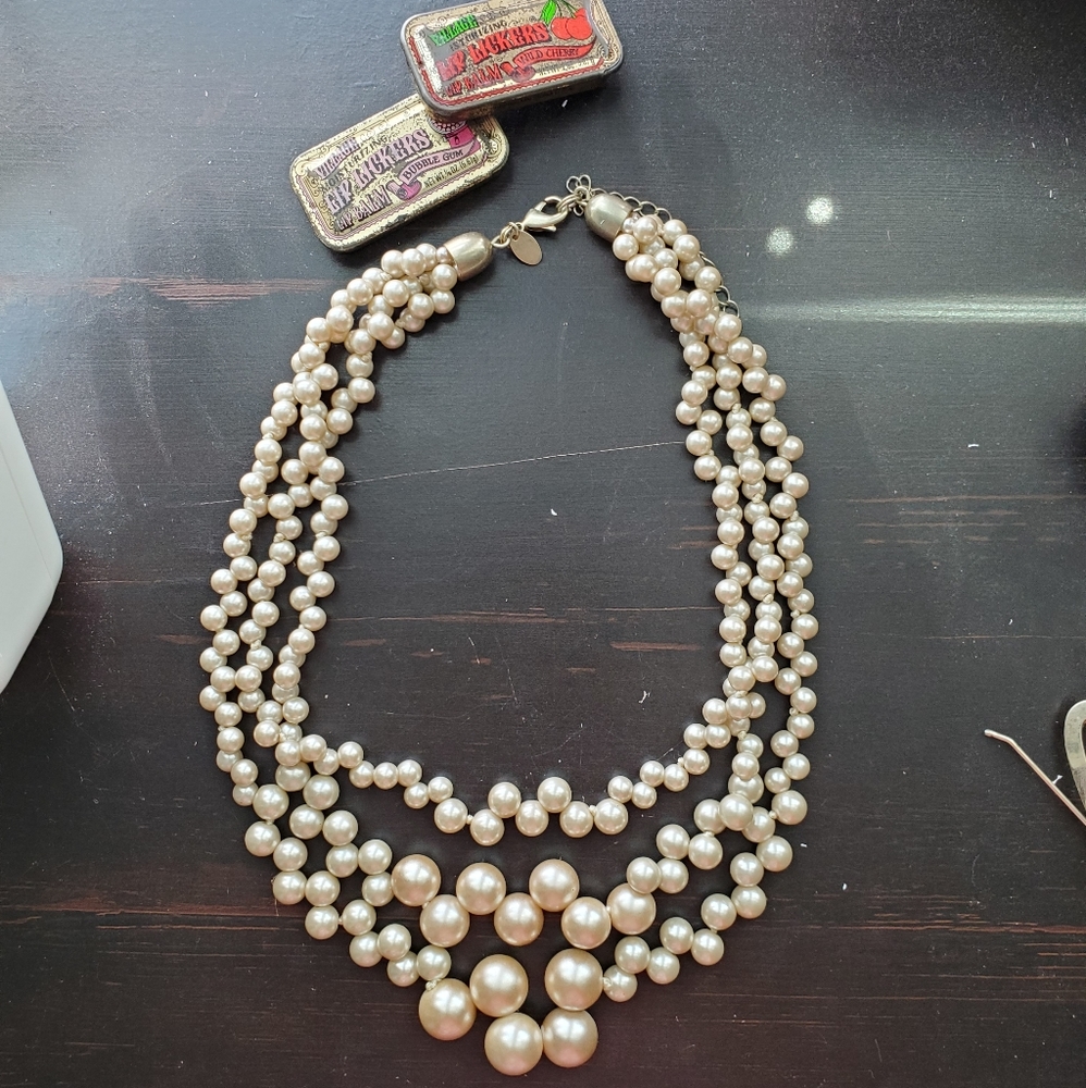 Lia Sophia 3-strand of Ivory "Pearls"